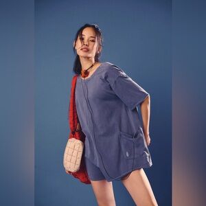 Free People Slate Blue Romper